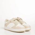 Детски спортни обувки бежови с бяло от еко кожа Neal