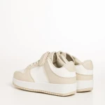 Детски спортни обувки бежови с бяло от еко кожа Neal