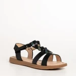 Детски сандали  черни  от еко кожа  Linda