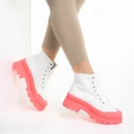 Дамски кецове  бели с цикламено от текстилен материал  Vanisha