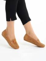 Дамски мокасини камел от еко кожа  Lakaya