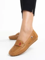 Дамски мокасини камел от еко кожа  Lakaya