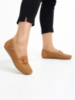 Дамски мокасини камел от еко кожа  Lakaya