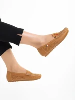 Дамски мокасини камел от еко кожа  Lakaya