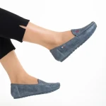 Дамски мокасини сини от еко кожа  Cartina