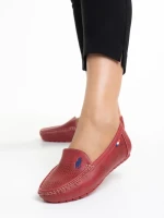 Дамски мокасини червени от еко кожа  Cartina