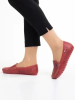 Дамски мокасини червени от еко кожа  Cartina