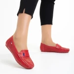 Дамски мокасини червени  от еко кожа  Lakaya