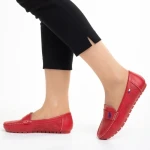 Дамски мокасини червени  от еко кожа  Lakaya