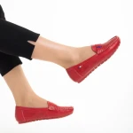 Дамски мокасини червени  от еко кожа  Lakaya