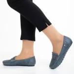 Дамски мокасини сини от еко кожа  Lakaya