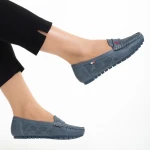 Дамски мокасини сини от еко кожа  Lakaya