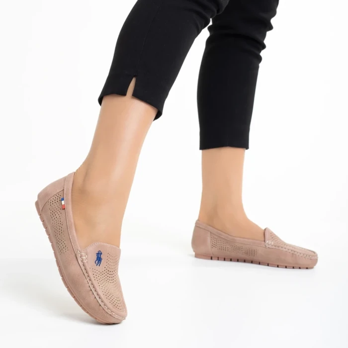 Дамски мокасини розови  от еко кожа  Cartina