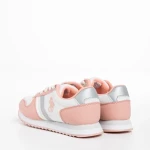 Детски спортни обувки  бели с розово  от текстилен материал  Lear