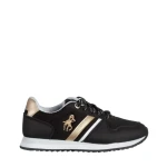 Детски спортни обувки  черни със златисто от текстилен материал  Lear