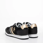 Детски спортни обувки  черни със златисто от текстилен материал  Lear