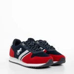 Детски спортни обувки  сини с червено  от текстилен материал  Lear