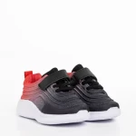 Детски спортни обувки  черни  с червено  от текстилен материал  Vear