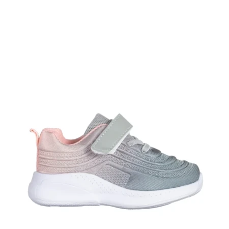 Детски спортни обувки сиви с розово  от текстилен материал  Vear
