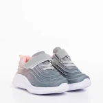 Детски спортни обувки сиви с розово  от текстилен материал  Vear