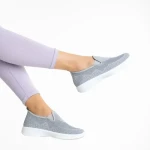 Дамски спортни обувки сиви от текстилен материал  Leanne