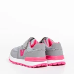 Детски спортни обувки сиви с розово от еко кожа Rockie