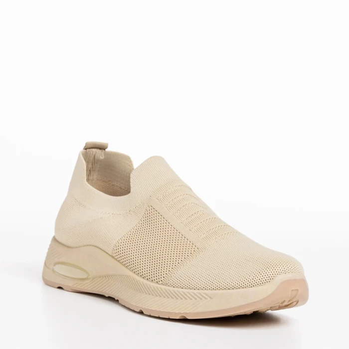 Дамски спортни обувки бежови  от текстилен материал  Rhona