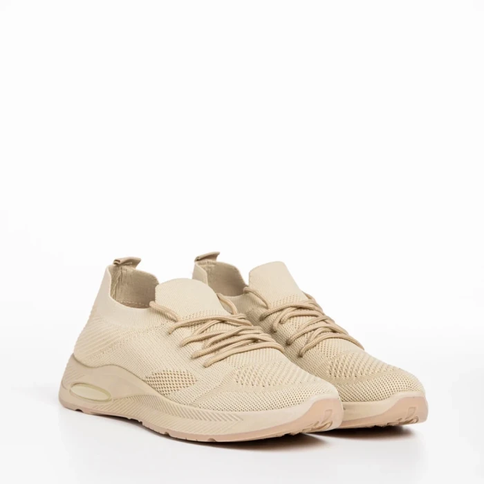 Дамски спортни обувки бежови  от текстилен материал  Ricarda