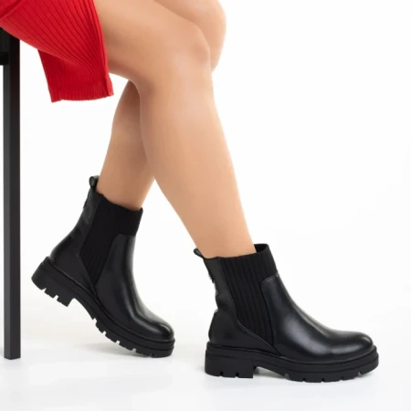Дамски боти  черни  от еко кожа  Elsie