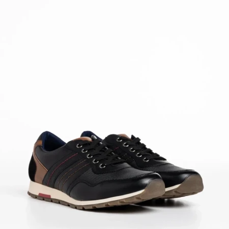 Мъжки спортни обувки  черни от еко кожа  Leonardo