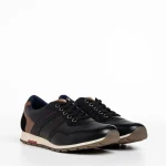 Мъжки спортни обувки  черни от еко кожа  Leonardo