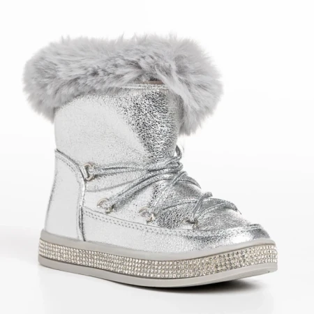 Детски чизми сребристи  от еко кожа  Sprinkles