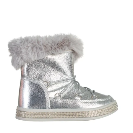 Детски чизми сребристи  от еко кожа  Sprinkles