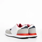 Мъжки спортни обувки  бели от еко кожа и текстилен материал  Logan