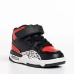 Детски спортни обувки  черни с червено от еко кожа  Jaxon