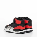 Детски спортни обувки  черни с червено от еко кожа  Jaxon