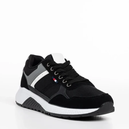 Мъжки спортни обувки   черни от текстилен материал Alvin