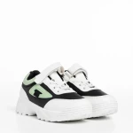 Детски спортни обувки  черни със зелено от еко кожа  Rumaysa