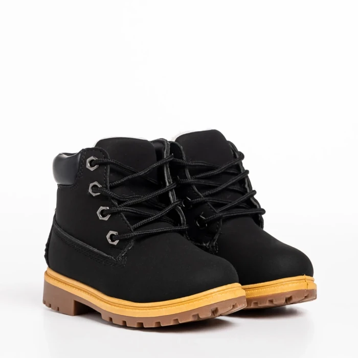 Детски боти черни  от еко кожа  Cruz