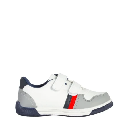 Детски спортни обувки  сиви  с бяло  от еко кожа  Buddy