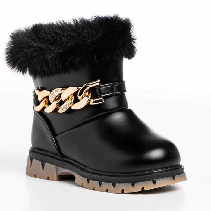 Детски чизми черни  от еко кожа  Marta