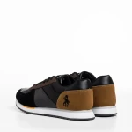 Мъжки спортни обувки  черни  камел от еко кожа  Ramond