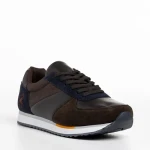 Мъжки спортни обувки  кафяви със синьо от еко кожа  Ramond