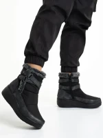 Дамски боти  черни  от текстилен материал  Katara