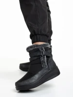 Дамски боти  черни  от текстилен материал  Katara