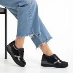 Всекидневни дамски обувки  черни от еко кожа  Kaida