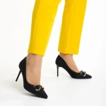 Дамски обувки  черни от текстилен материал  Rosette