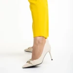 Дамски обувки  бежови  от текстилен материал  Rosette