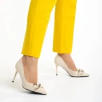 Дамски обувки  бежови  от текстилен материал  Rosette