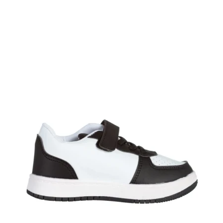 Детски спортни обувки бели с черно  от еко кожа  Ponty